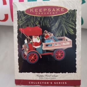 1993 Hallmark Happy Haul-Idays Keepsake Ornament Here Comes Santa Truck New NIB